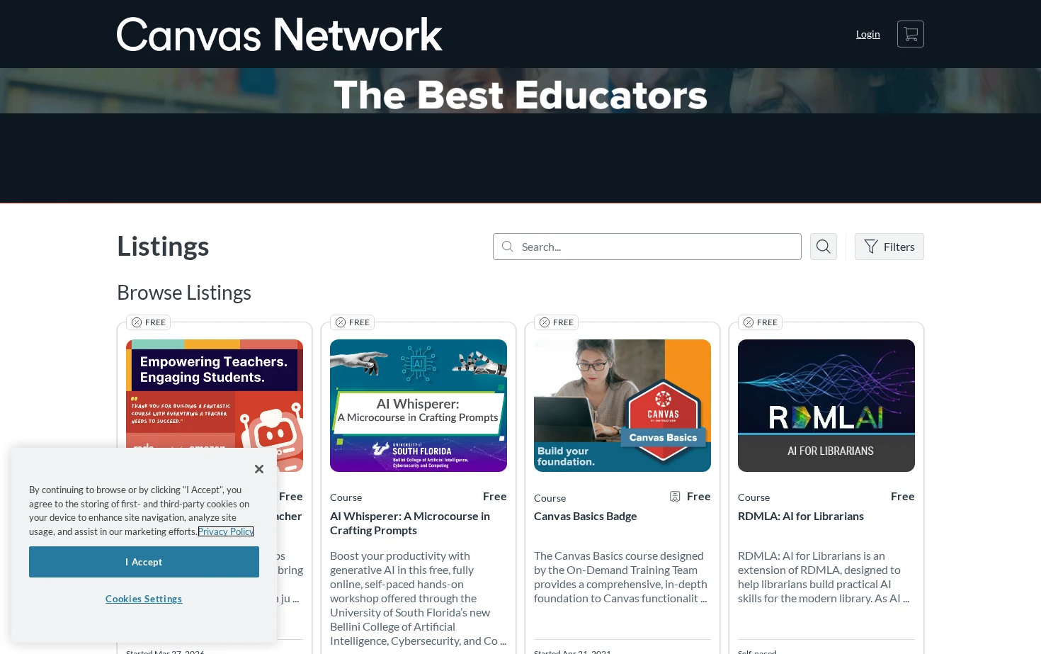 Canvas Network 页面快照